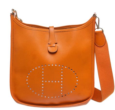 hermes hand bag orange|hermes evelyne bag orange.